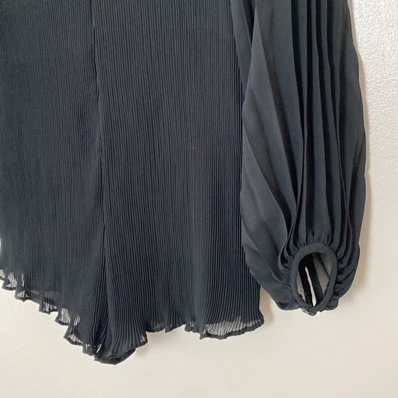 ASTR The Label Roseanne Romper Jumpsuit Black Lined Sheer Long Sleeve Size S - Picture 6 of 14